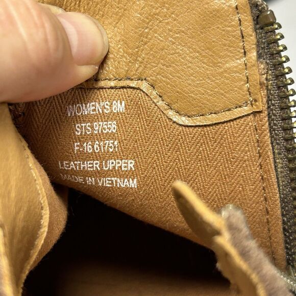 Sperry Top Sider brown leather suede bootie size 8 M Ankle Boot Side Zip - Picture 7 of 8